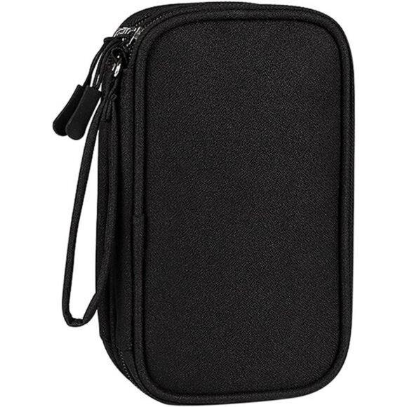 Travel Cable Organizer Pouch Electronic Accessories Carry Case Portable Black - Picture 4 of 7